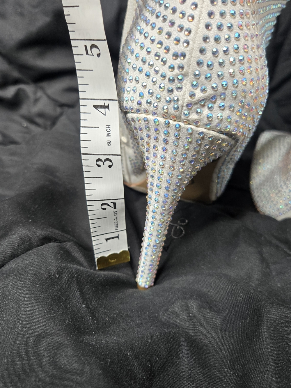 JLO Jennifer Lopez Adalynn 2 Rhinestone Knee High Boots White 11M Stiletto - Picture 9 of 10
